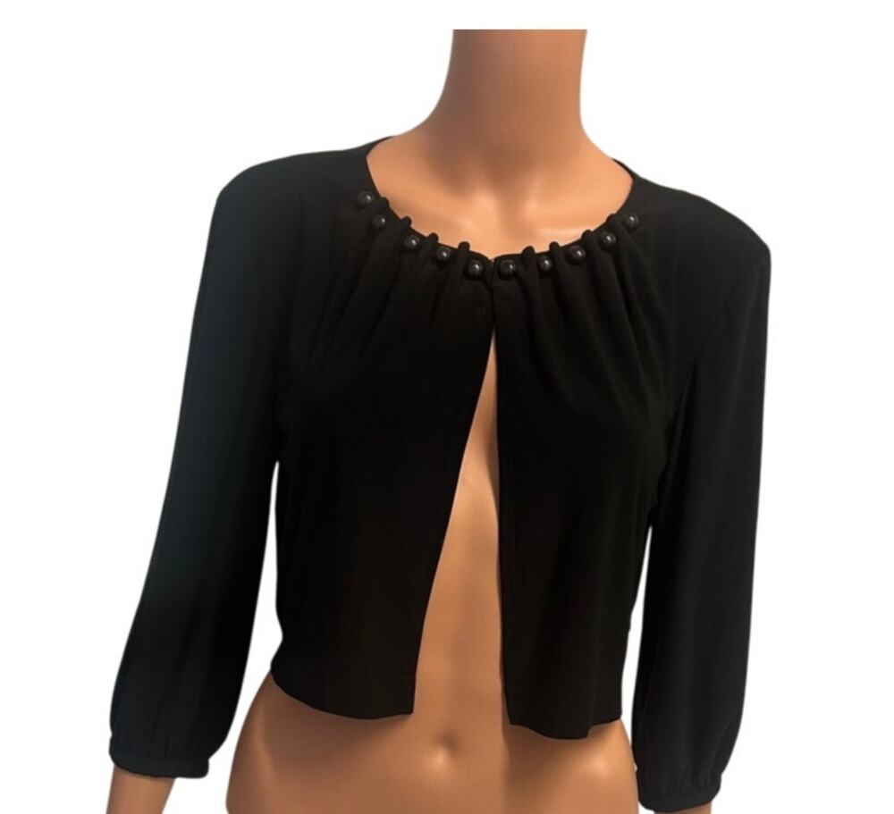 Julian Taylor cropped bolero shrug lightweight open front 3/4 sleeve sz s nwt
